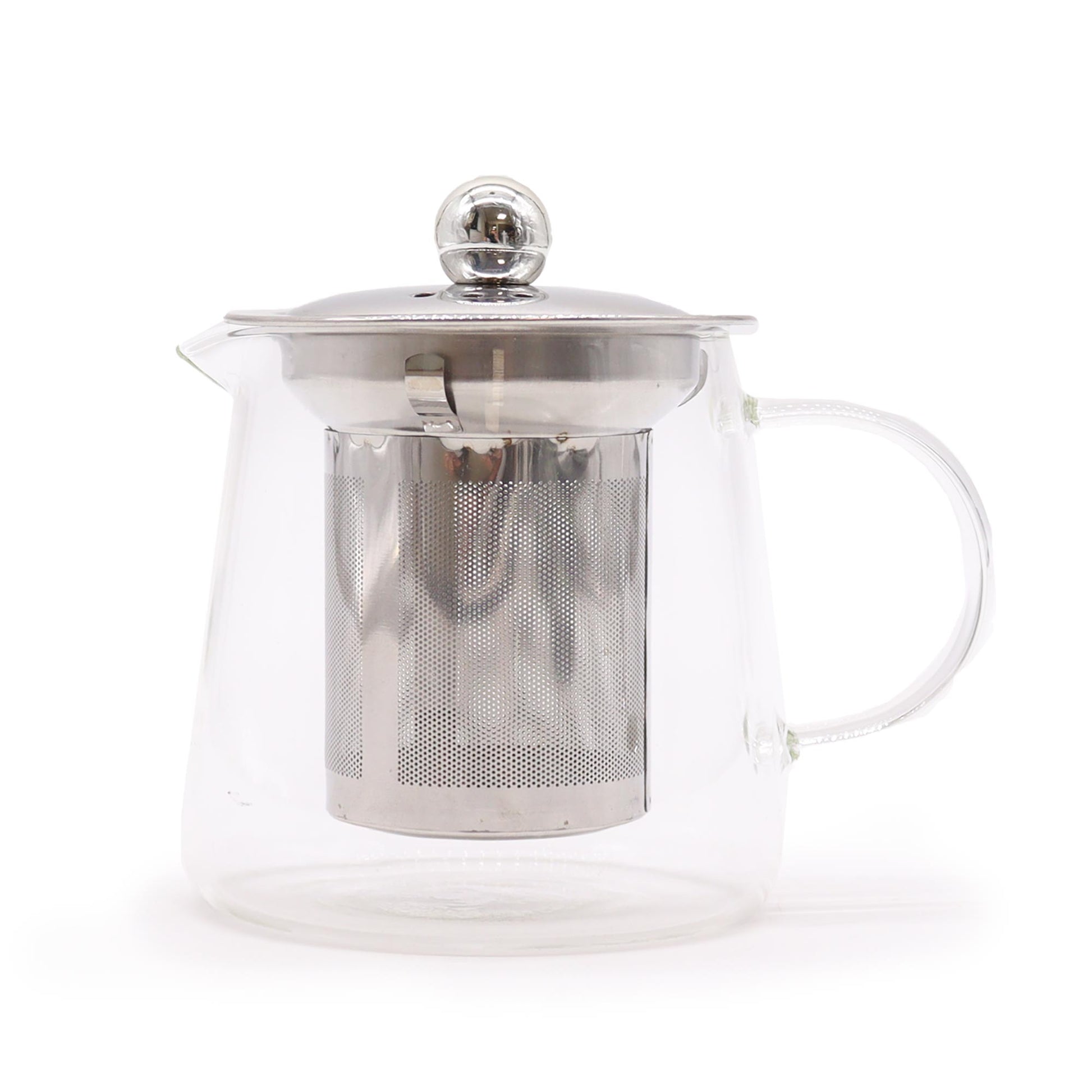 Kompakte Glasteekanne in moderner Flask-Form mit integriertem Edelstahlsieb – 350 ml Volumen