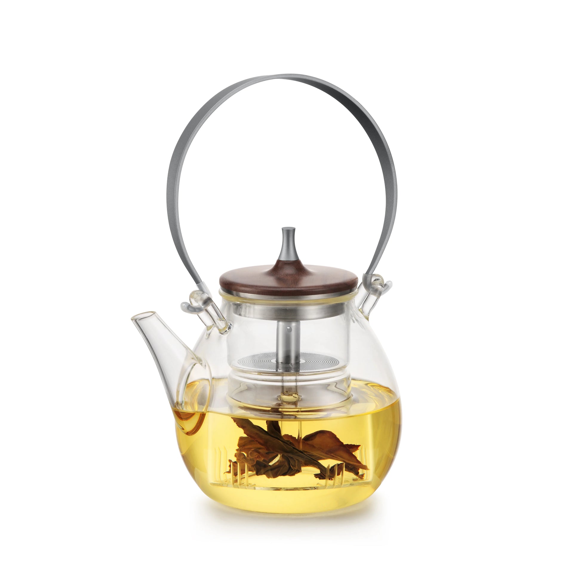 Glasteekanne mit Edelstahlgriff und Doppel-Infusionssystem – 1000 ml