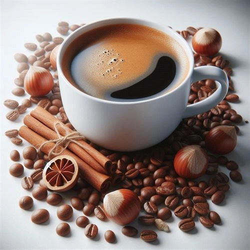 Aromatisierter Kaffee mit Zimt, Kardamom und nussiger Note
