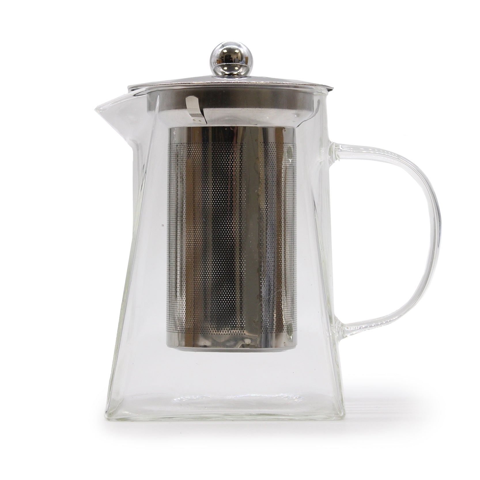Glasteekanne mit Edelstahl-Siebeinsatz – 750 ml, mit Verpackung und integriertem Teesieb aus Metall