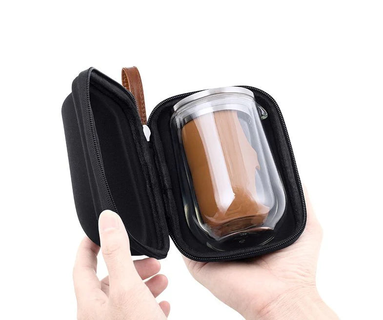 Reise-Teeset mit Glasteekanne, Glastasse und Transporttasche – 260 ml
