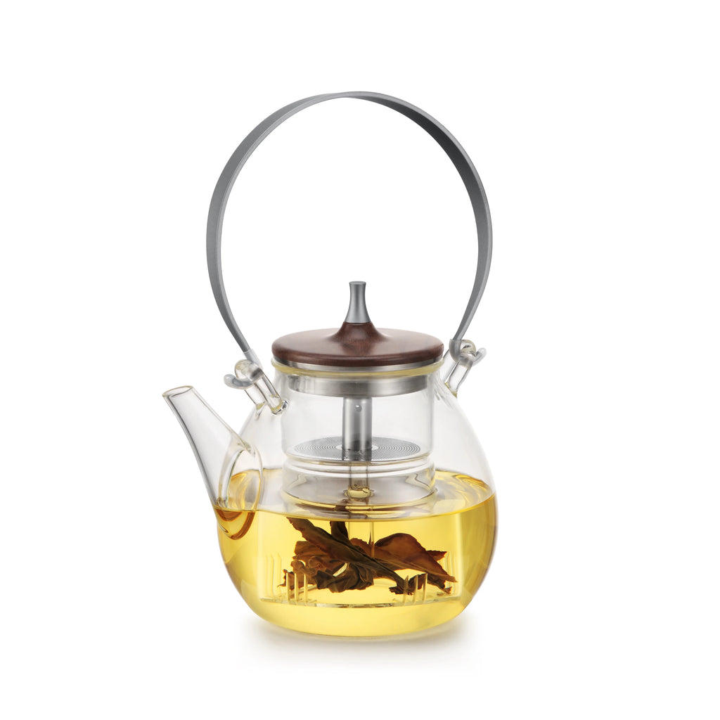 Glasteekanne mit Edelstahlgriff und Doppel-Infusionssystem – 1000 ml
