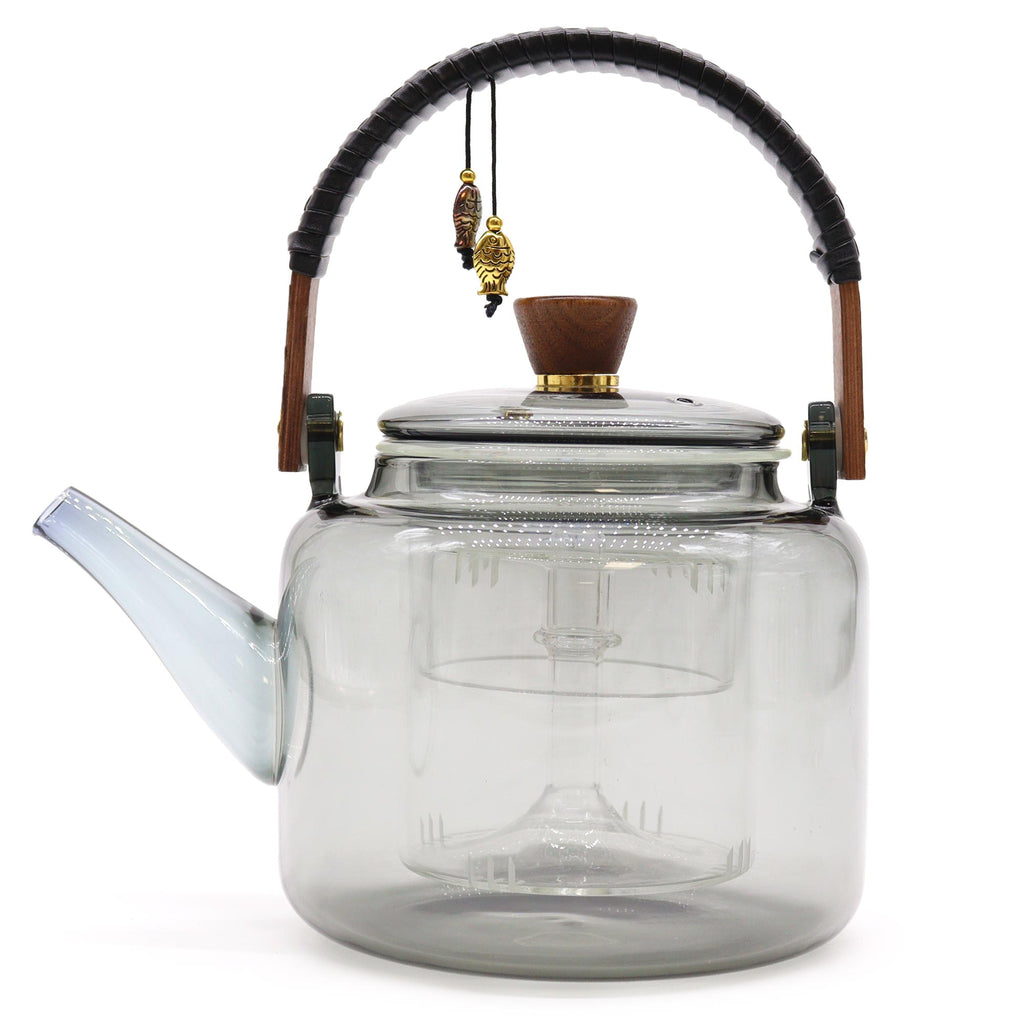 Elegante Glas-Teekanne mit Siebeinsatz und tropffreiem Ausguss – ideal für losen Tee
