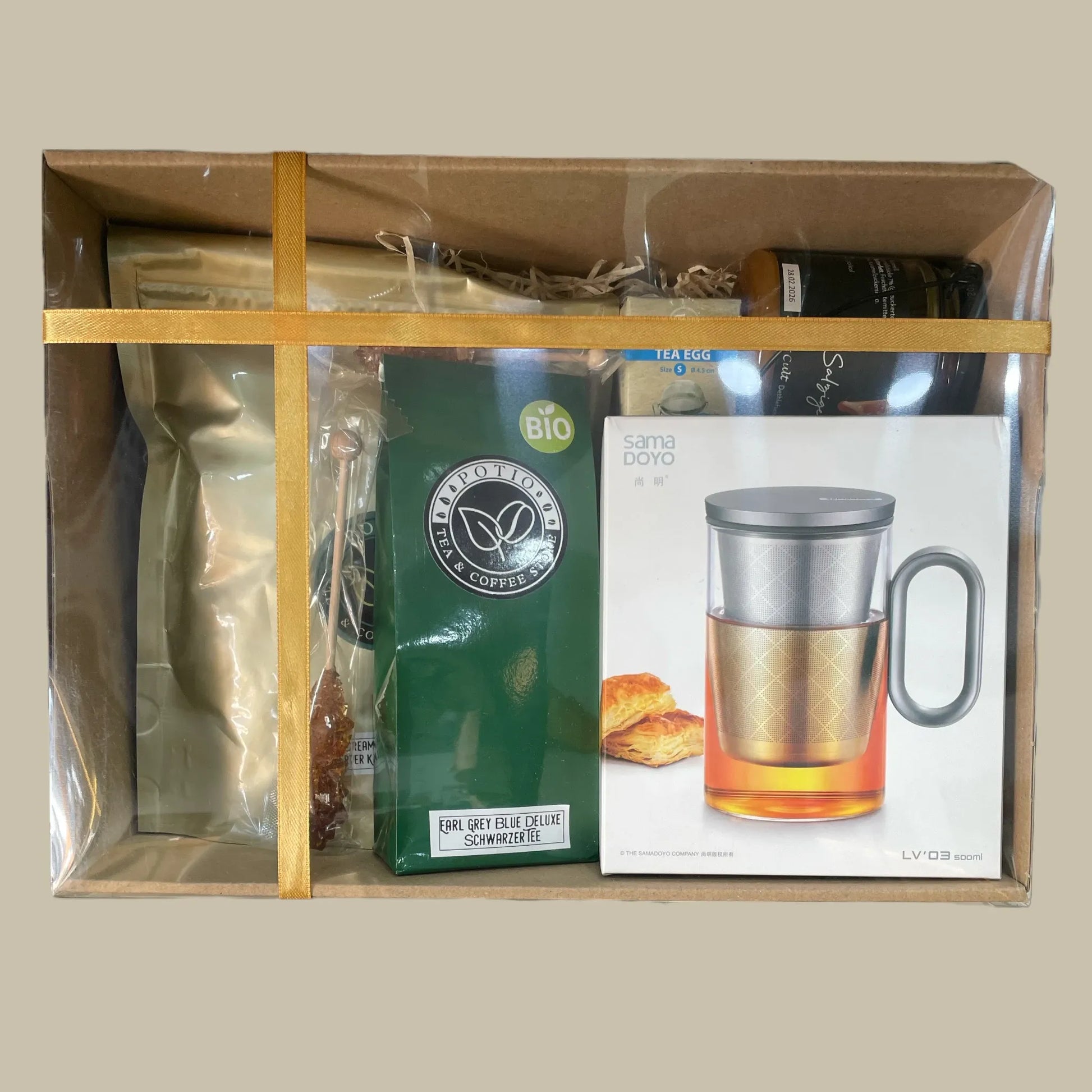 Exklusives Tee- und Kaffee Geschenkset mit Zubehör
