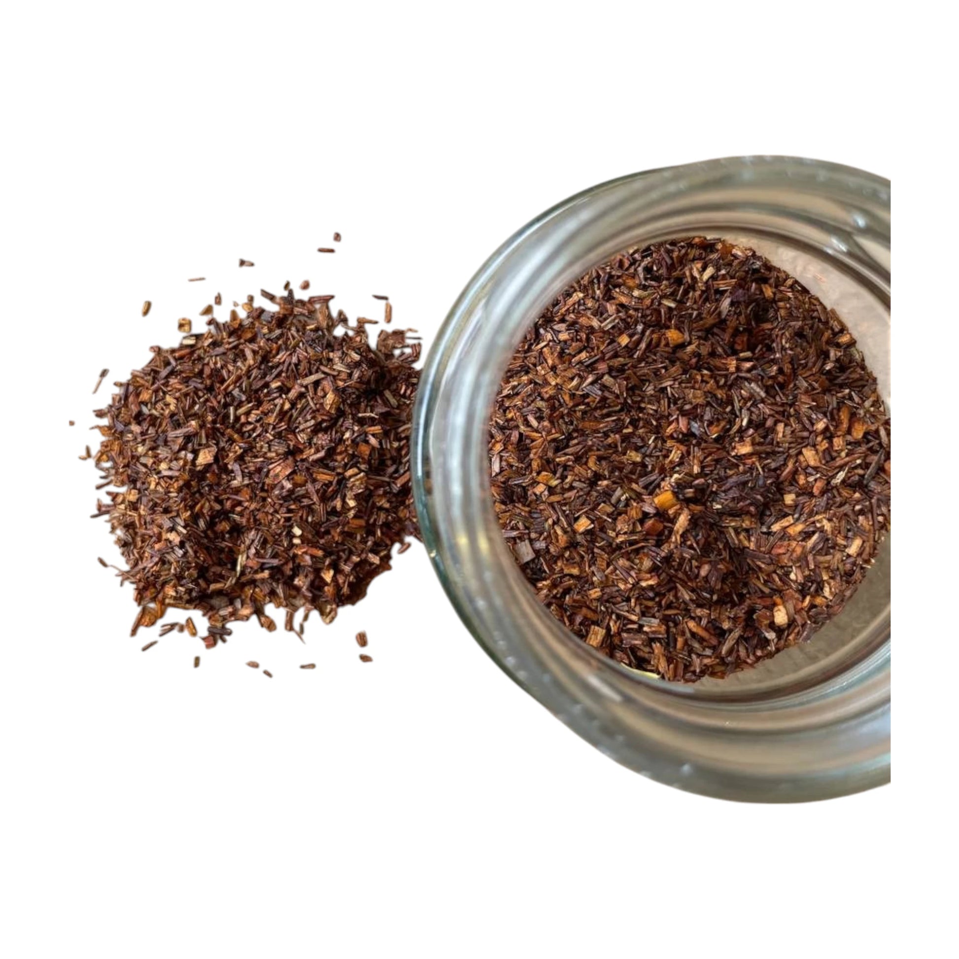 Karamell Rooibos Tee mit süßen Stückchen – loser Tee von Potio im Glas